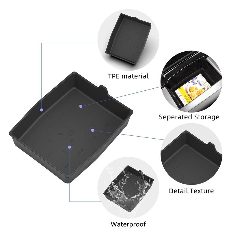 for Mazda CX-5 CX5 2026 Car Center Armrest Lower Storage Box TPE Tray Organizers Accessories Tidying Black
