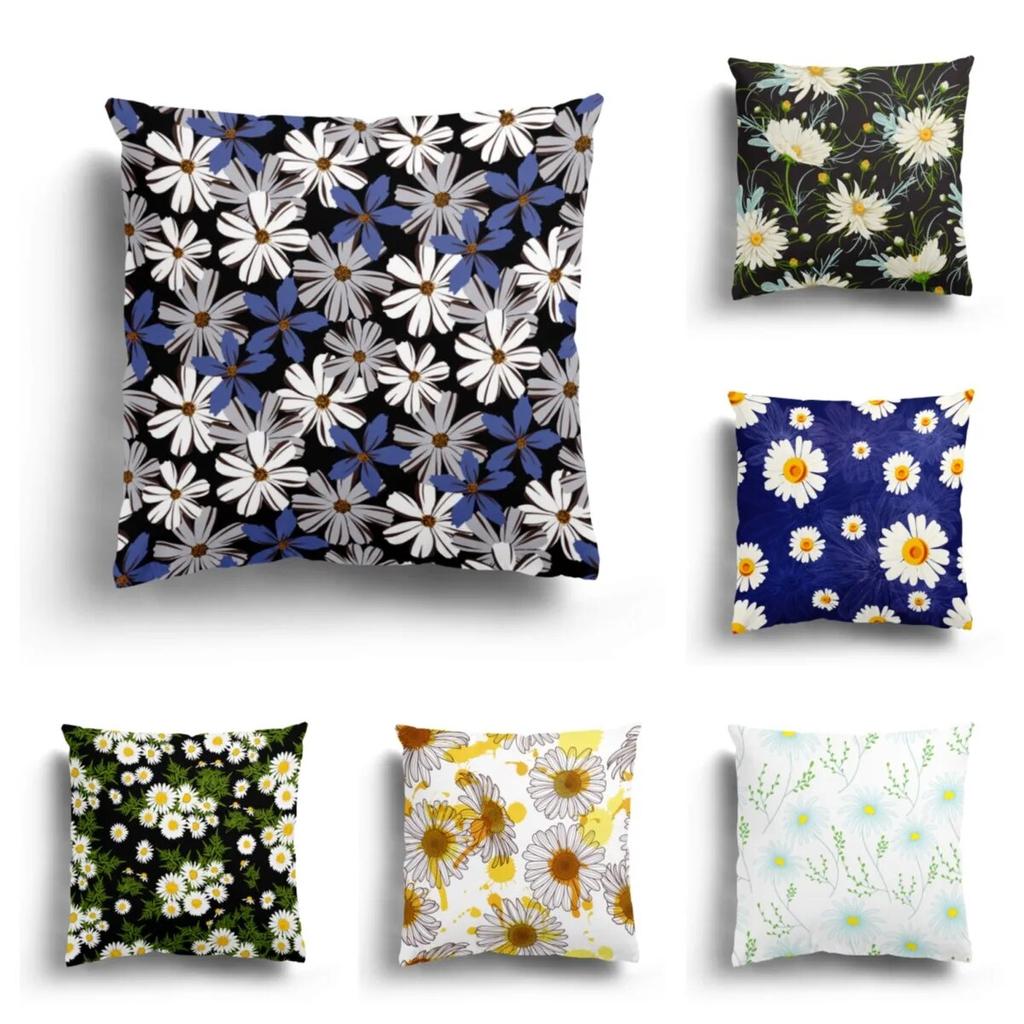 Fashion Pillowcase Cushion Cover Home Decoration Sofa Small Fresh Flower Chrysanthemum