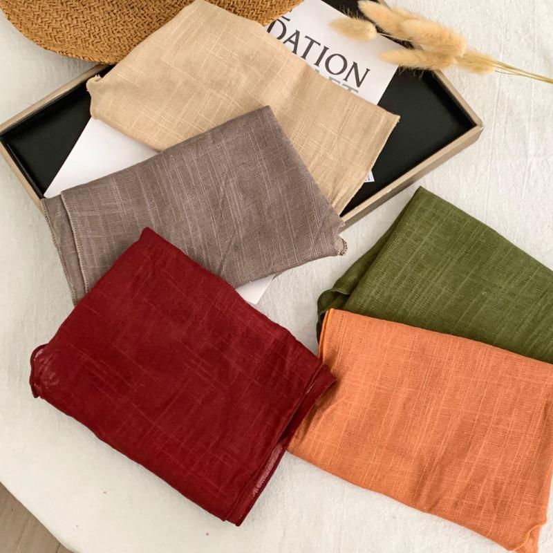Silk scarf new literary and fashionable scarf retro cotton and linen scarf shawl high atmosphere triangle scarf waist