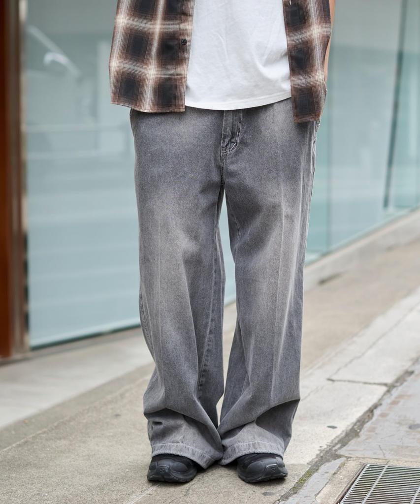 WEGO Easy Baggy Flare Denim Denim Size Denim Black Slacks, Jeans, Pants, Unisex, Gift, Men's, M,