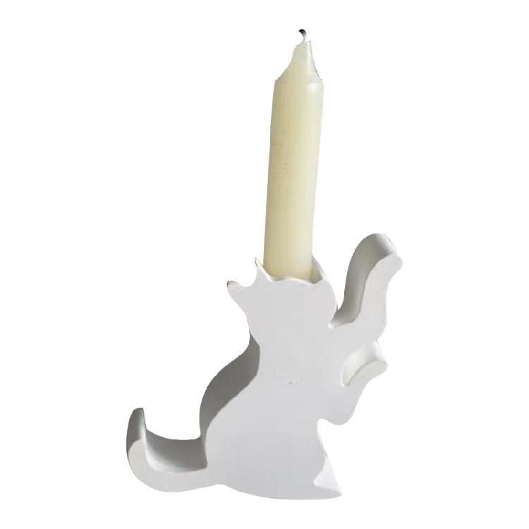 Candle Holder Creating Silicone Mold Resin Cat Shaped Candlestick Mold