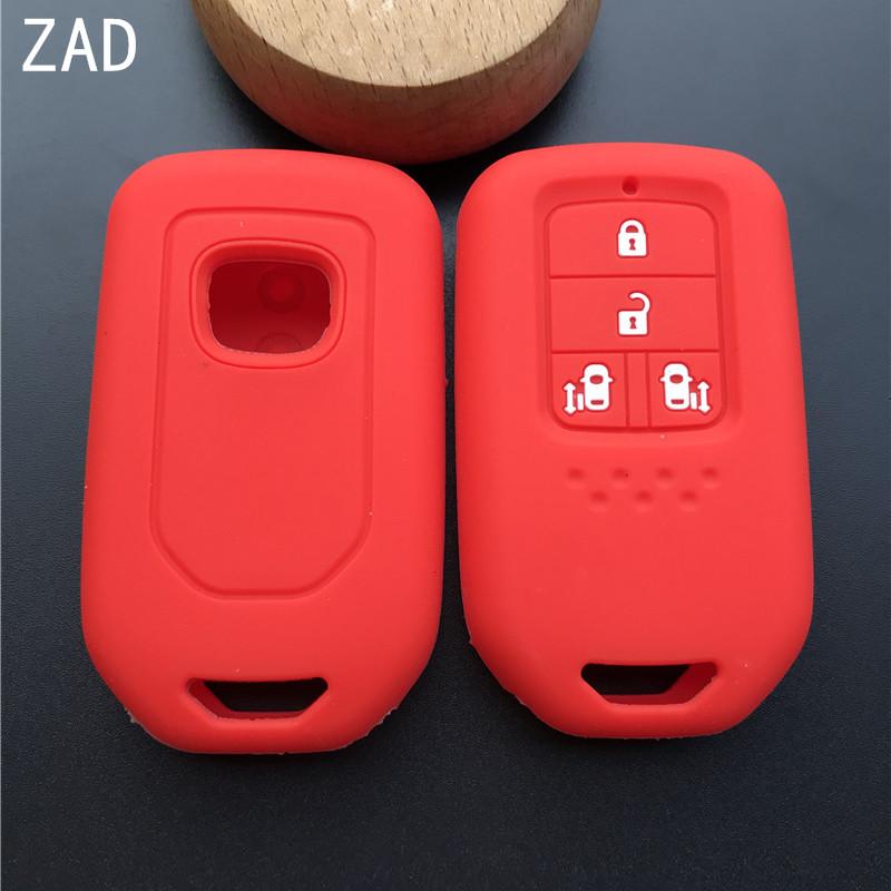 

ZAD Silicone Rubber car key fob cover case shell set sticker protect skin for HONDA STEPWGN Odyssey Freed Elysion MPV Remote key
