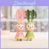 Handmade Wooden Bunny Decor With Long Ears For Desktop And Car Display In Cute Cartoon Style