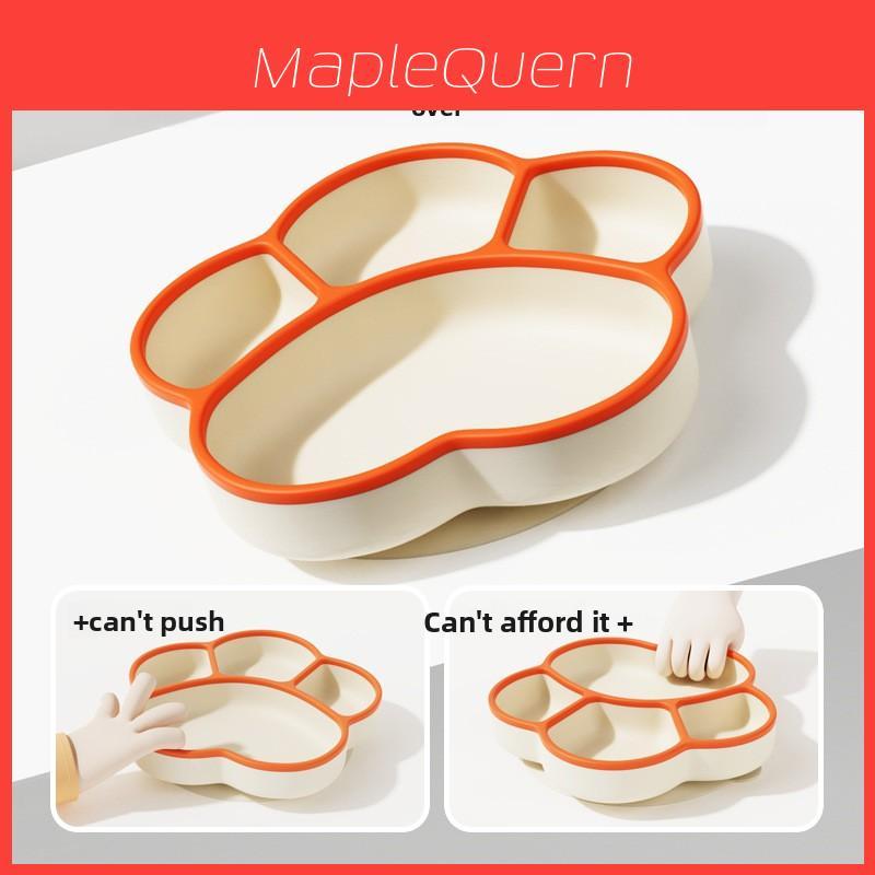 Baby Silicone Divided Cat Paw Plate With Suction For Toddlers Feeding And Training