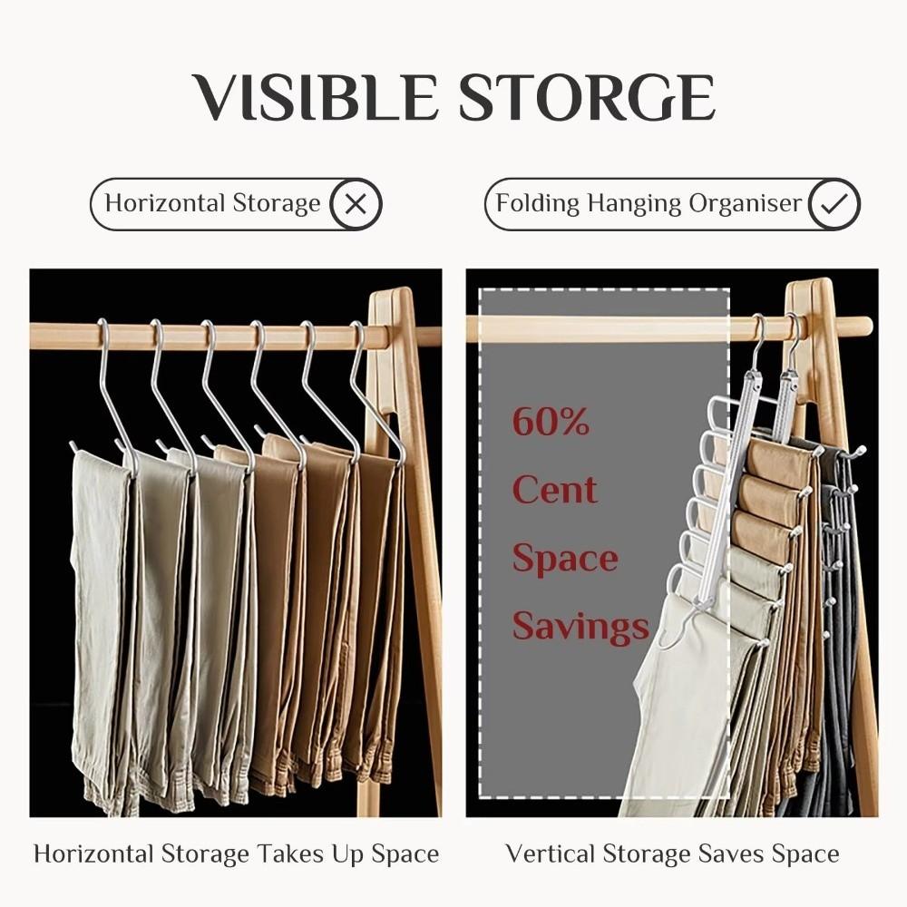Aluminum Alloy 360°Rotating Hook Hangers Multi-Functional Tie Hangers  Wardrobe Storage