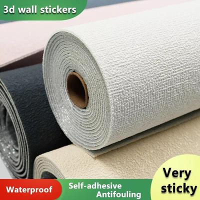 3D DIY lněná pěna Vodotěsná samolepicí samolepka na zeď DIY Home Obývací pokoj Dekor pozadí Tapeta Samolepky na zeď