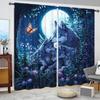 2-Panels Wolf In The Moonlight of The Forest Curtains   Versatile Design Suitable for Any Style   Creating a Peaceful Living Space