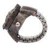 Finger Ring Watch Flip Up Cover Finger Quartz Ring Watch for Unisex Students(Black )