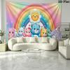 CARE BEARS Wall Tapestry Aesthetic Wall Hanging Printed Fabric Blanket Decorative Tapestries for Bedroom Living Room Home Decor