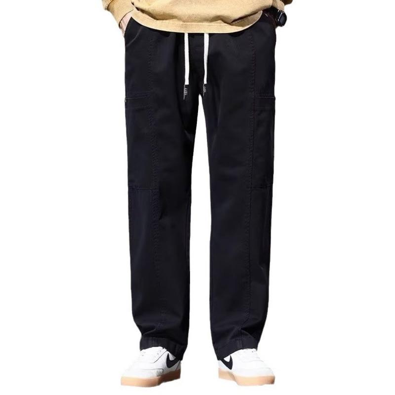 Overalls Summer New Splicing Pockets Men's Straight Loose Large Size Casual Trousers