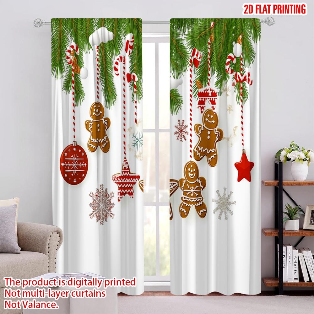 

2 шт., 2D плоская печать Оконная штора Рождественские украшения Подвесные Зимние праздники (4) Универсальная полиэфирная ткань (без удилища) 52.50 × 116.00 cm 2 pcs