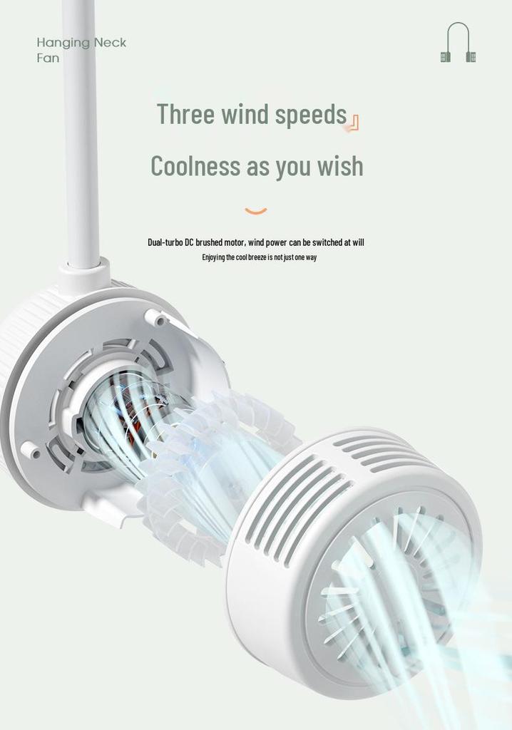 Portable Neck Hanging Leafless Fan: Silent, Folding, Mini Outdoor Companion
