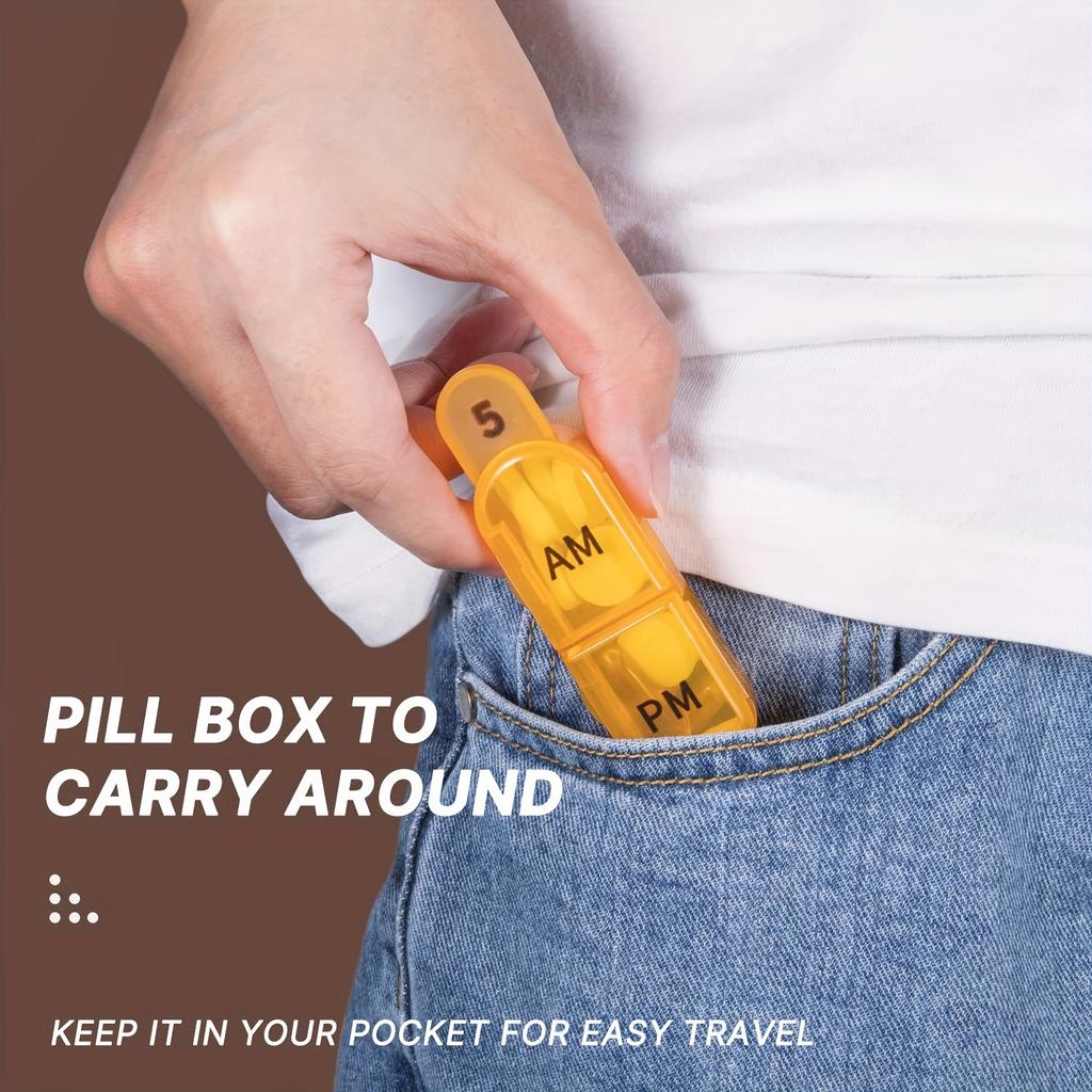 Monthly Pill Organizer 2X a Day, 30 Day Pill Box Organizer and Portable Travel Case with 32 Removable Compartments