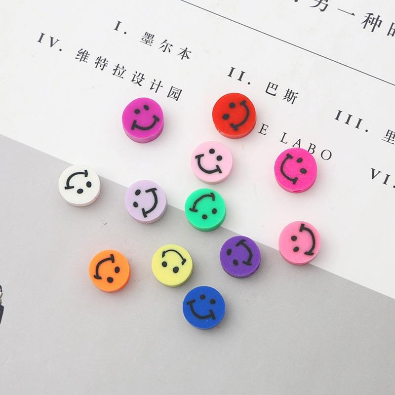 Colorful Sunflower Smiley Face Polymer Clay Beads for DIY Earring and Jewelry Making