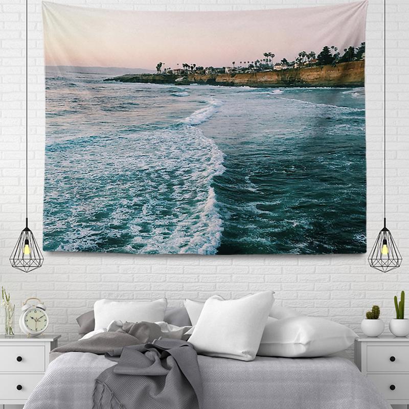 Wall Decor Tapestry Beautiful Room Decoration Blue Beach Accessories Wall Hanging Large Fabric Wall Home Autumn Decoration