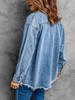 Women's Autumn/Winter Washed Denim Jacket - Loose Fit, Versatile, Single-Breasted, Long-Sleeved Top