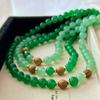 Retro Natural Chalcedony Dongling Jade Sandalwood Contrasting Collarbone Chain Necklace
