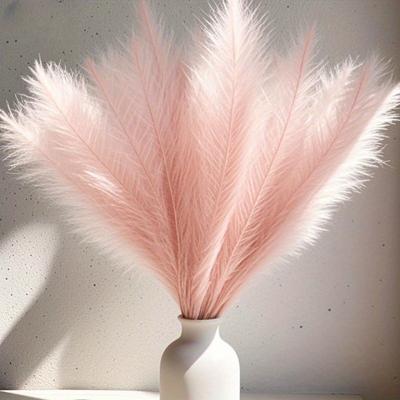 10pcs Artificial Pampas Grass Bouquets - 21.65inch Tall Fabric Feather Decor, Boho Nordic Home Decor for Weddings, Parties, Living Room, Bedroom