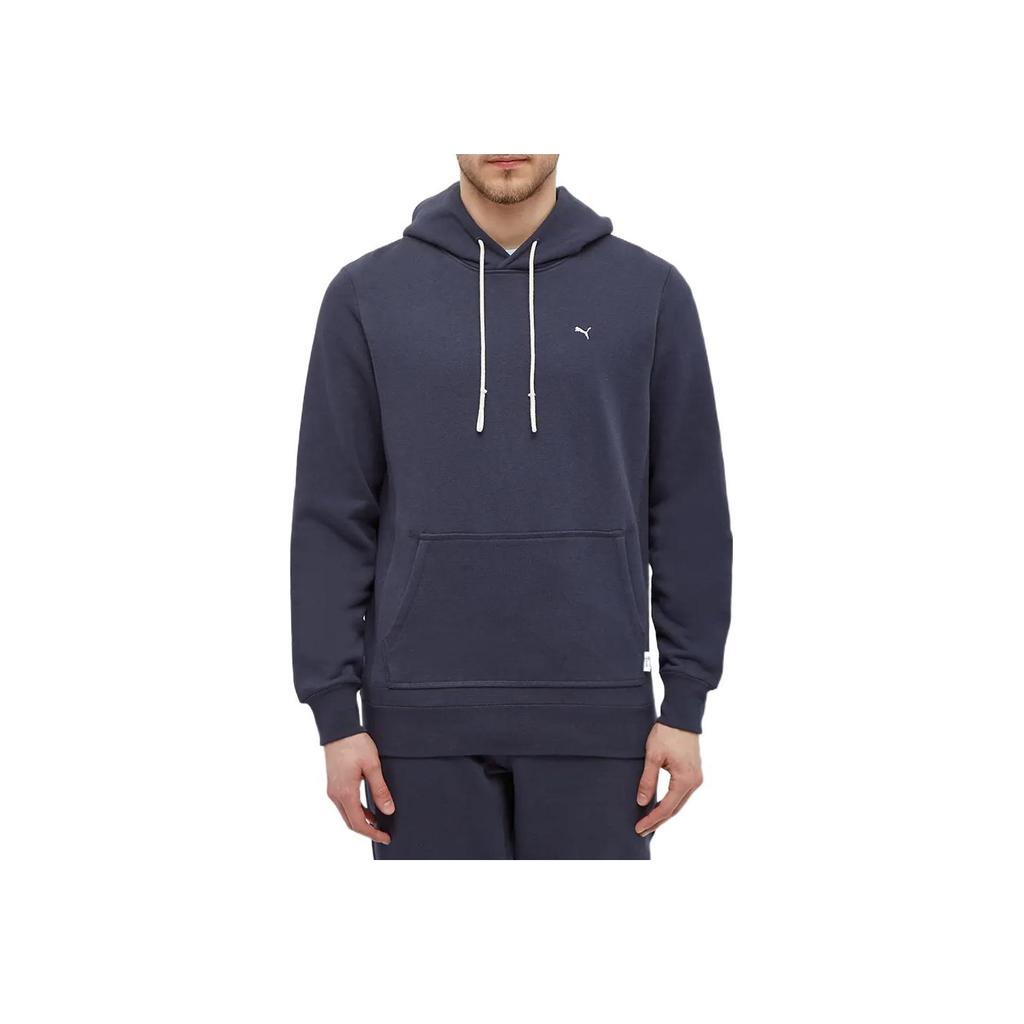 Puma T7 Solid Logo Hooded Drawstring Long Sleeve Sweatshirt Men sweatshirt Dark-Blue 533464-43