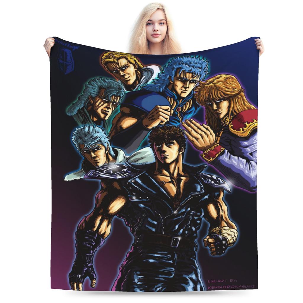 Warm Blanket Children Travel Hokuto No Ken Survivor Cute Throw Blanket  Flannel Bedspread For Living Room Funny Sofa Bed Cover