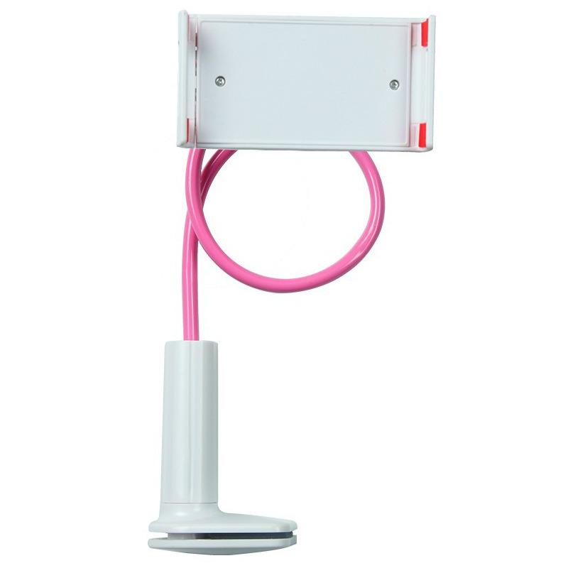 

Lazy Mobile Phone Holder Mobile Phone Holder Tablet Clip Bedside Desktop Universal Support Shelf Live Broadcast Clip Buckle 1Pcs рожевий