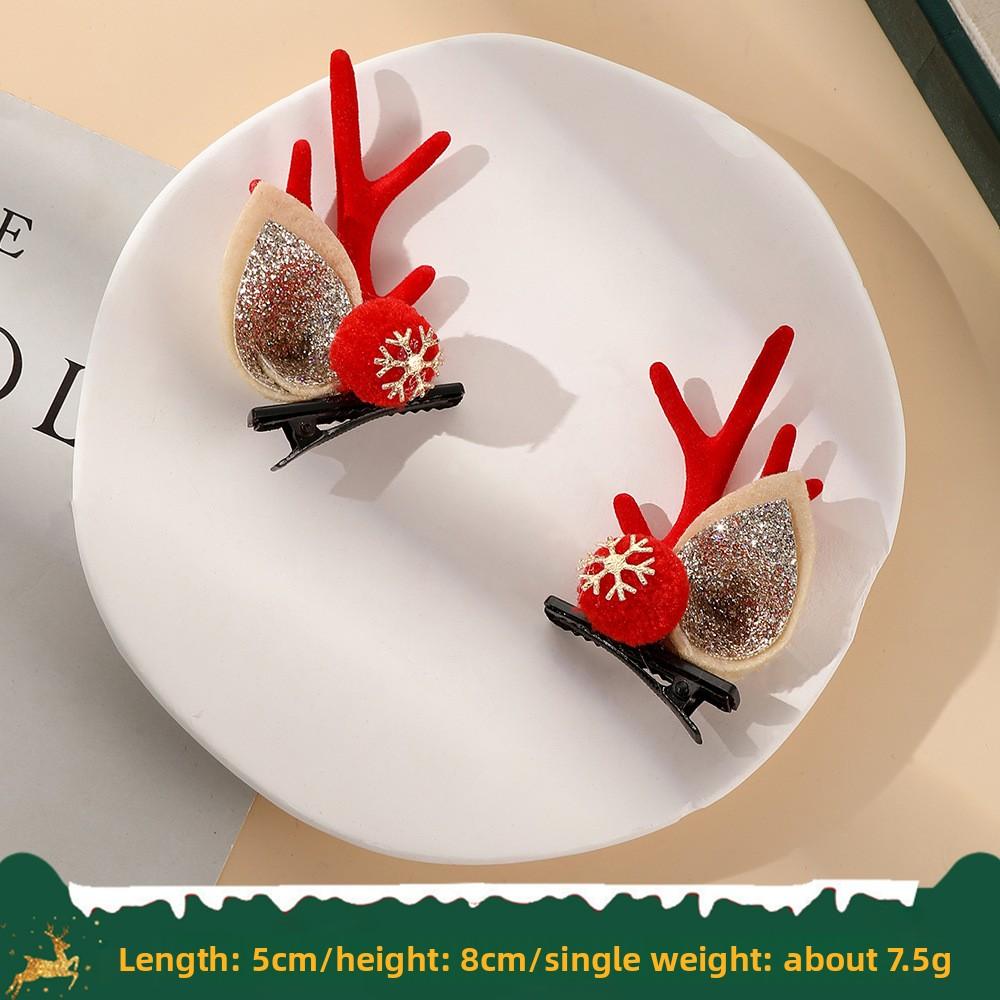 

Різдвяні шпильки для волосся з оленячими рогами, новорічні шпильки для волосся, шпильки-качечки з оленячими рогами, милі та ніжні головні убори