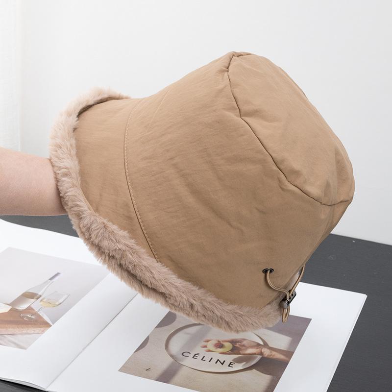 Women' Velvet Thickened Bucket Hat, Winter Cold Protection and Warm Ear Protection, Thick Basin Hat, Fisherman's Hat.