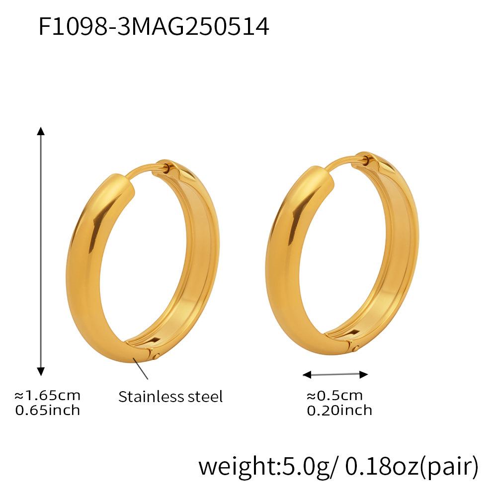 Nivora 18K Gold Plated Polished Smooth Women Hoop Earrings High Quality Stainless Steel Hypoallergenic Earring For Women Jewelry
