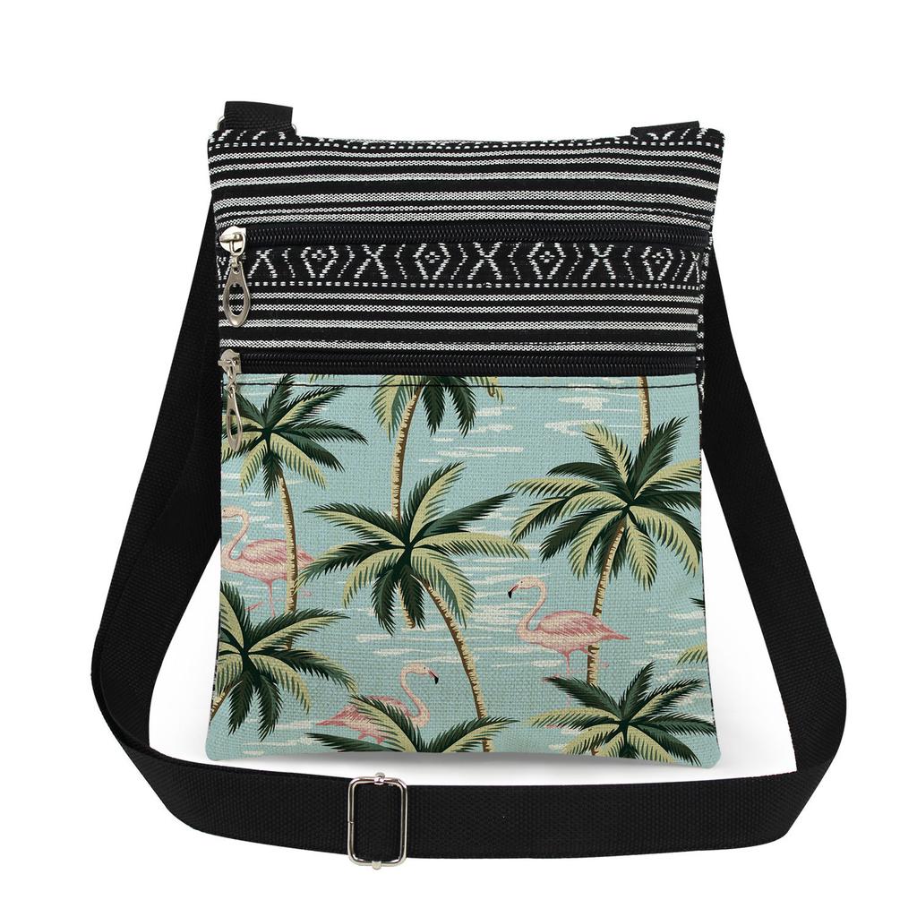 1 Stück Stofftasche mit Pflanzenmuster Damen Umhängetasche Posttasche 6918
