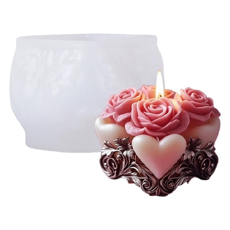 Rosenblumen Silikon Kerzenformen für Epoxidharz Kerzen Seifen und Kunsthandwerksprojekt Geprägte Blume Silikon Seifenformen