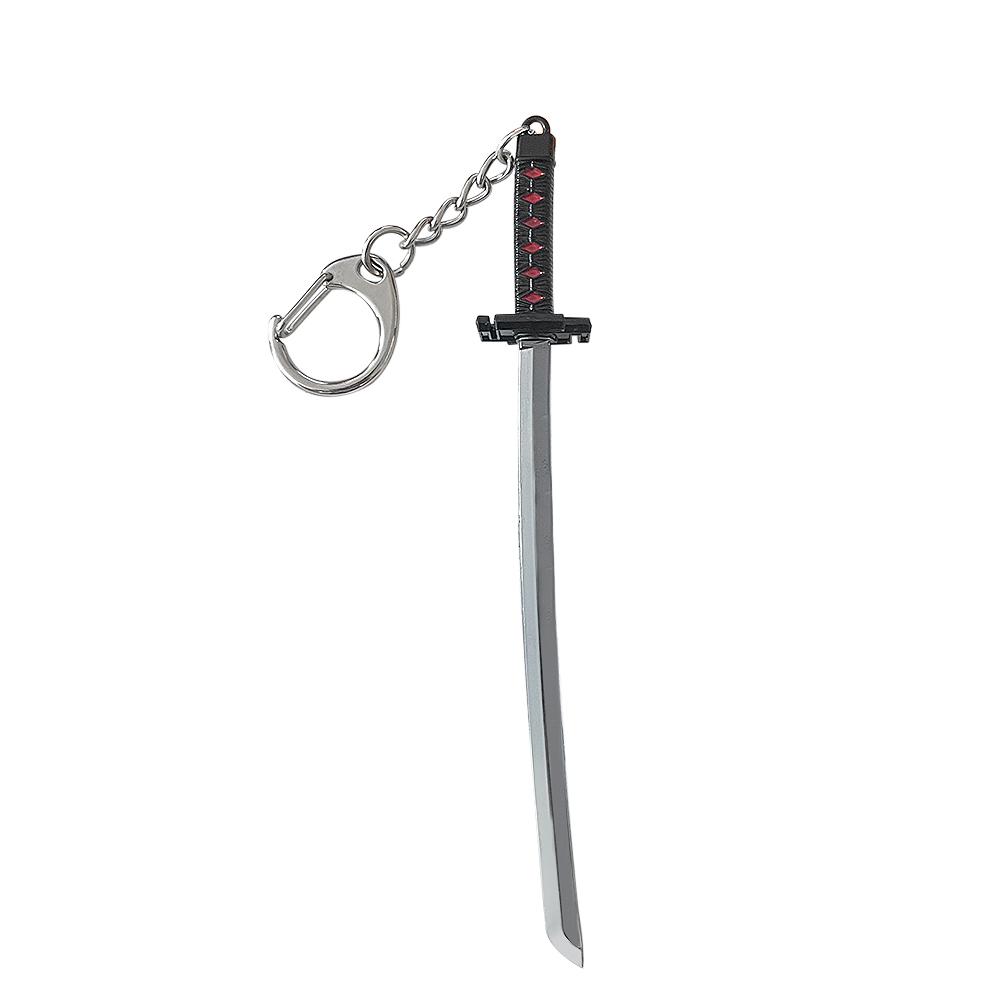 Anime Bleach Weapon Keychain Kurosaki Ichigo Hitsugaya Toushirou Katana Sword Model KeyRing for Women Men Car Pendant Jewelry
