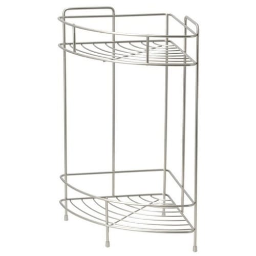 NITORI (NITORI) Wire Bath Rack, Corner, 2 Tiers, FB3002, Silver, 19.5cm Wide X 19.5cm Deep X 36.5cm High, Product Code: 8512186