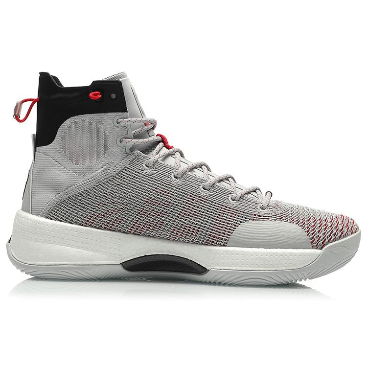 Li Ning YuShuai 13 Boom CJ PE Fabric Cushioning Slip Resistant Abrasion Resistant High top Basketball Shoes Men's Gray ABAP065-14
