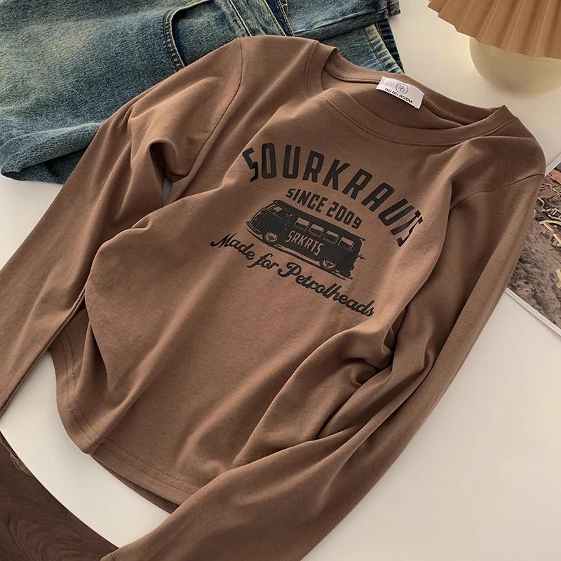 Women's Sweet & Spicy Long-Sleeve Chic T-Shirt - Slimming Spring/Autumn Design