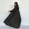 MQ161 Women's Zebra Striped Long Cardigan Abaya - Cross-Border Fashion for Europe & America