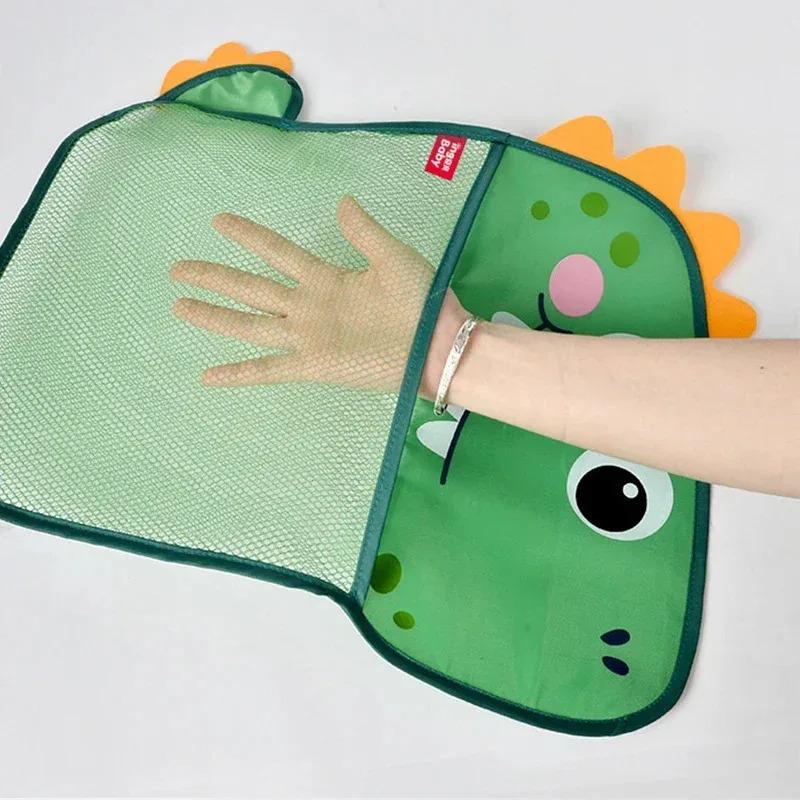 Dinosaur Bath Toy Storage Bag, Mesh Organizer With Strong Suction Cups, Hanging Bathtub Organizer For Kids Bathroom