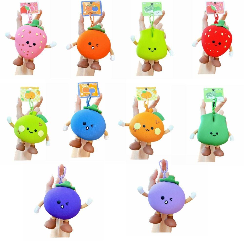 Funny Small Coin Purse Blueberrie Silicone Bag Pendant Fashion Change Storage Bag  Earphone Storage