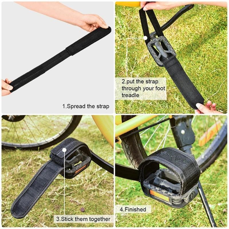 1 Pair Bike Fixed Strap Bicycles Feet Strap Pedal Straps Bike Pedal Straps Toe Clip Strap Belt Adhesive Bike Pedal Tape