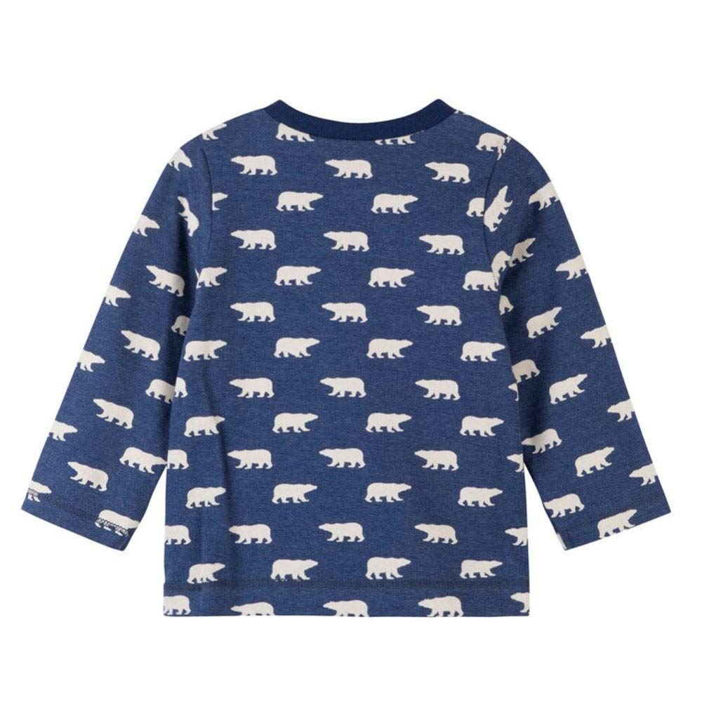 Hatley Polar Bear Silhouette Long Sleeve Baby Polar Bear Sizes Main Separate F18PBI1302 Tee, Silhouette, 60-70cm, 3M-6M (58-69cm), Blue, Material 60%