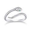 WOSTU 925 Silver Pet Cat Stackable Opening Ring For Women Snake Dog Adjustable Rings Fine Jewelry Party Birthday Gift