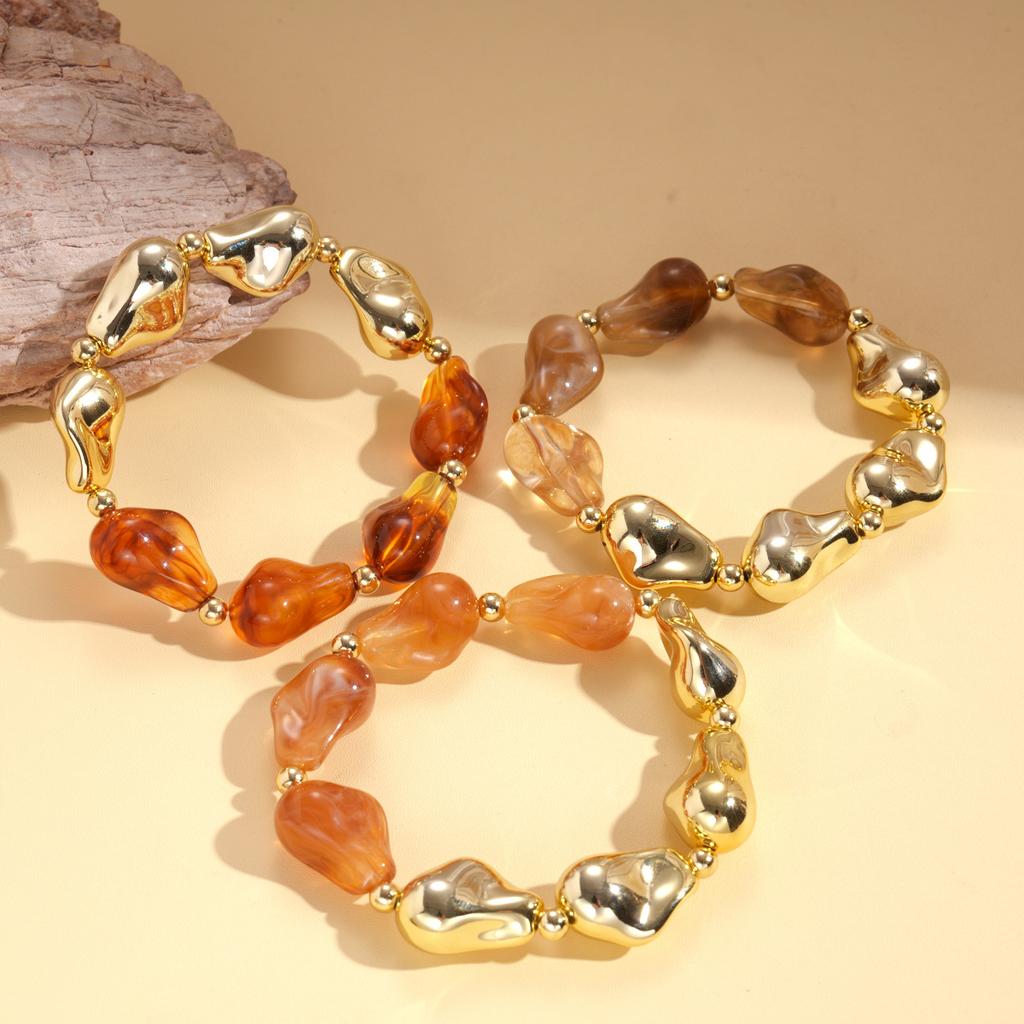 European and American retro acrylic irregular geometric beaded bracelet ethnic style niche jewelry