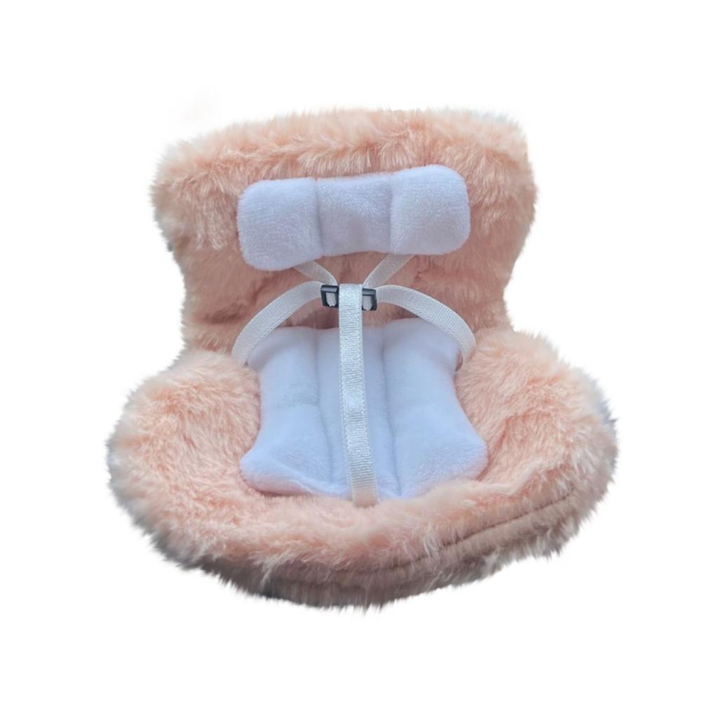 Autodekorationen, Autositz für Puppen, pelziges Kissen, lässt sich mit einem Sitz am Auto befestigen, inklusive Sitzbein für die Anzeige auf dem Schreibtisch