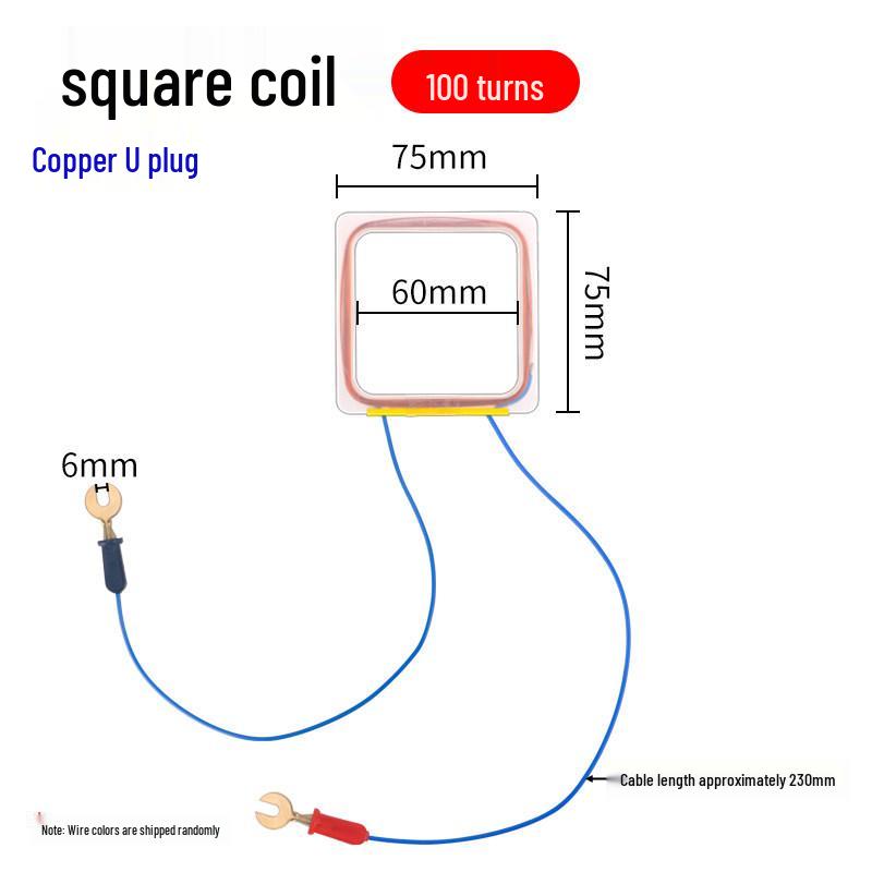 

Square Copper Wire Coil for Physics Experiments: 100/150/200 Turns, Left/Right-Hand Rule Electromagnetism Teaching Tool.