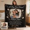 Personalized Memorial Photo Blanket, A Hug From Heaven Sympathy Gift, Custom Loss of Father Keepsake, Bereavement Throw, Remembrance Fleece