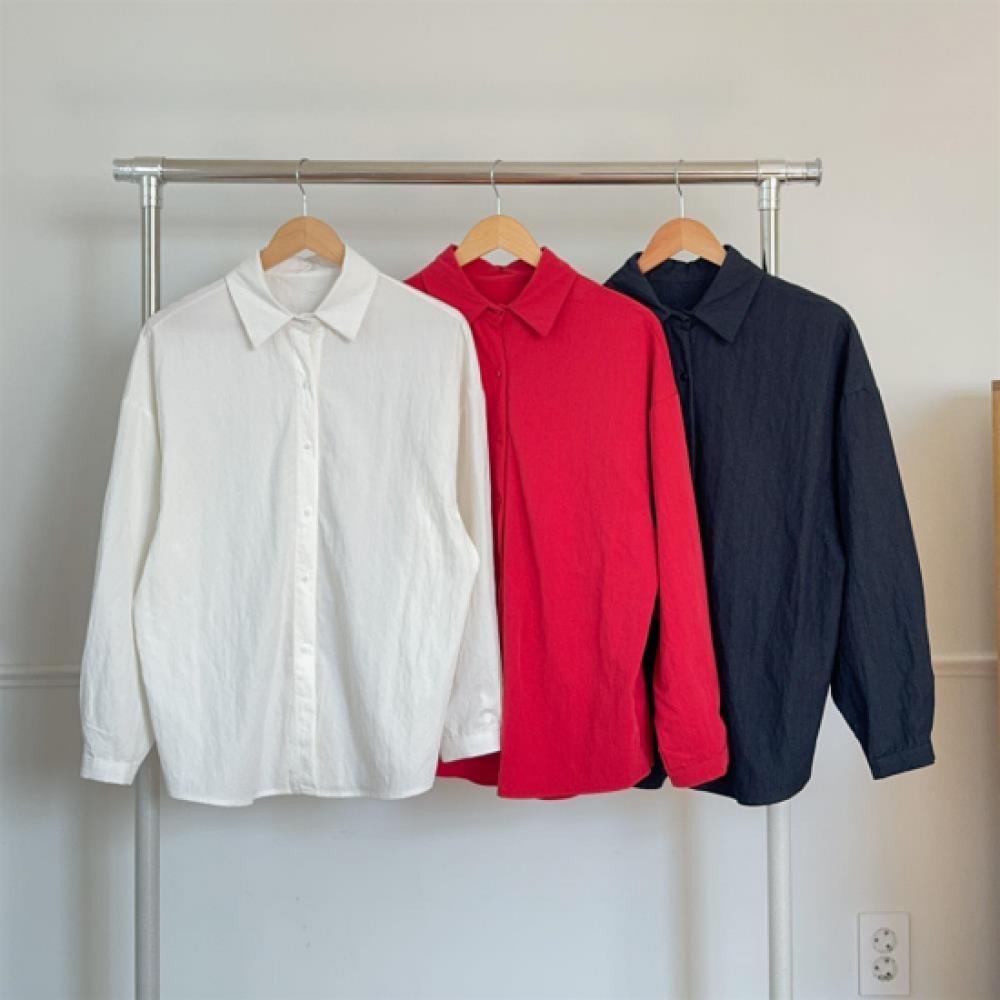 New Arrivals Open Run Women OverSized Big Size Red Long Sleeve Shirt