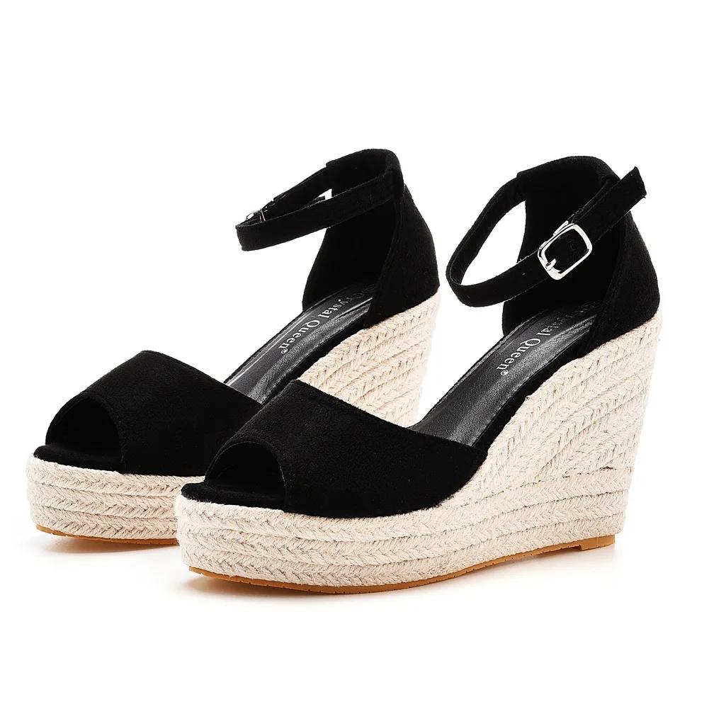 Mode Übergröße 32-44 Schuhe für Damen Sommer Damen Freizeit Keilabsatz Hoher Absatz Party Abend Hochzeit Plateau Sandalen Sandalias Mujer