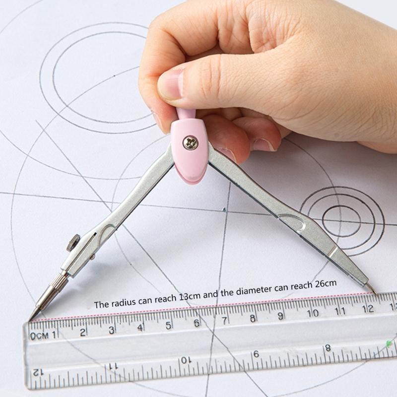 Complete Plastic Geometry Kits With 9 Essential Tools Including Compass Rulers For Precise Technical Drawing