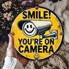 Vintage Metal Tin Sign Wall Decor Rusty Retro Poster Smile Youre On Camera Man Cave Garage Bar Home