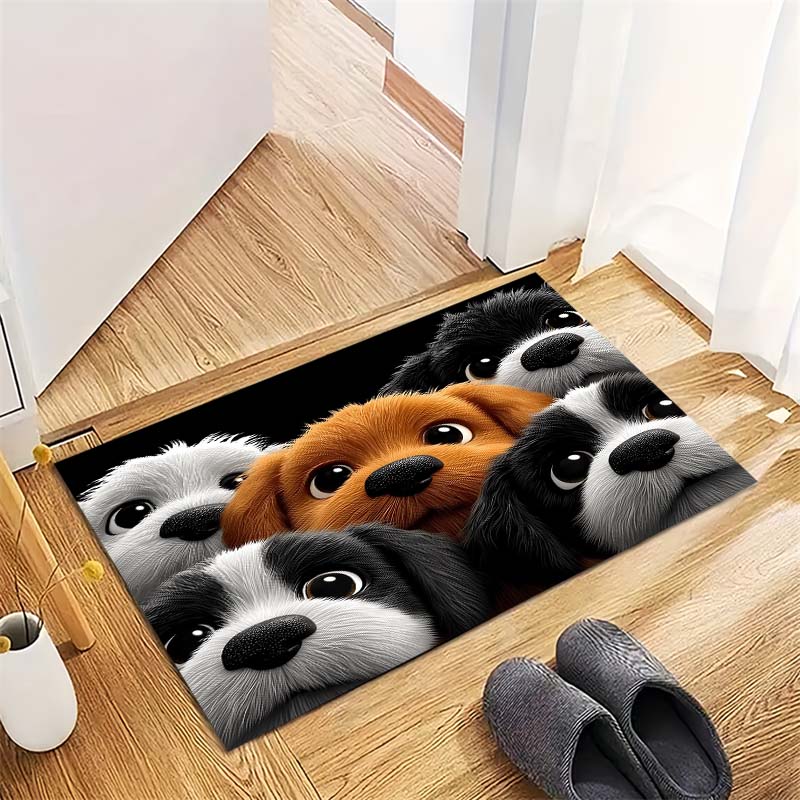 Cute Orange Cat Paws Non-Slip Doormat, Animal Print Entryway Floor Mat