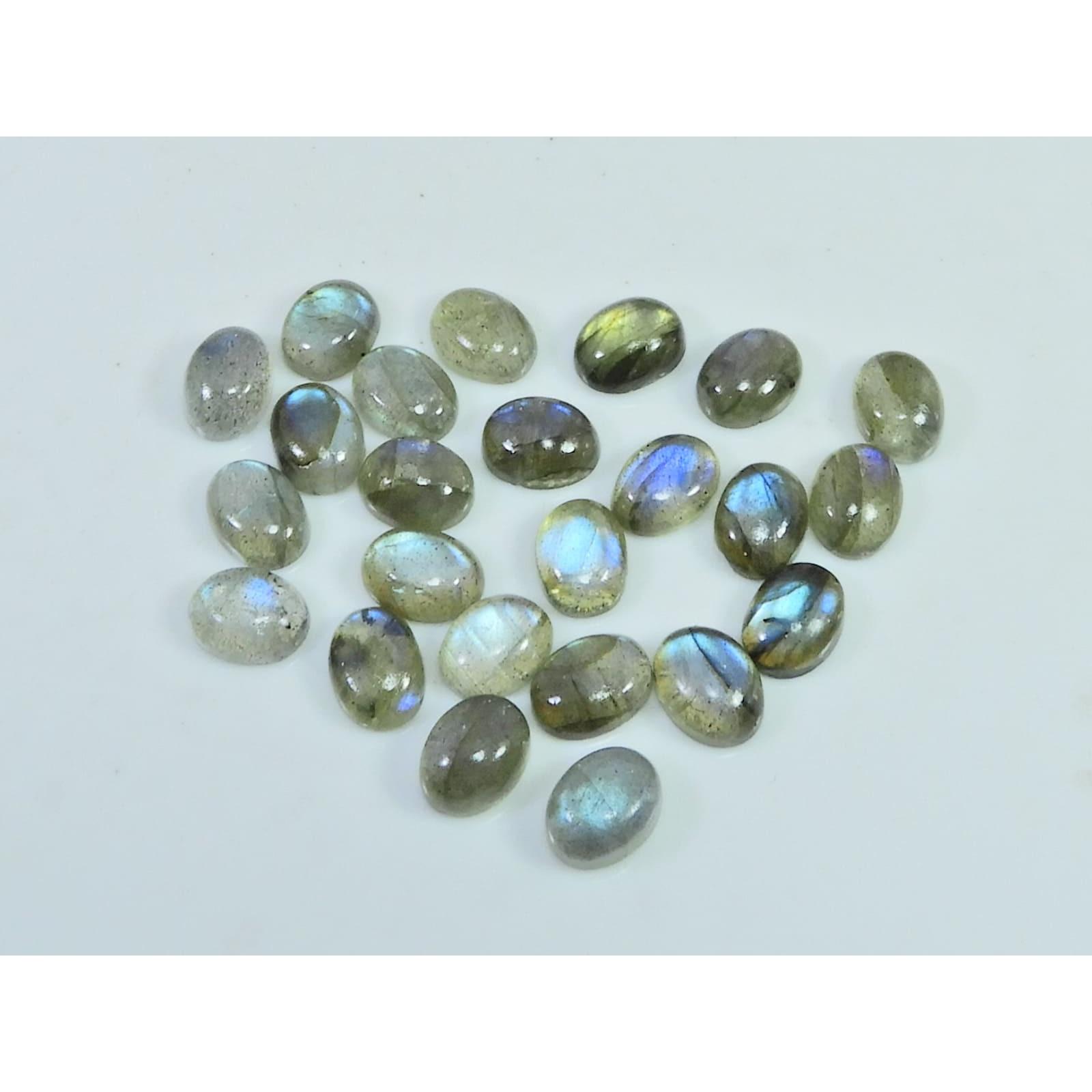 5X7 MM Natural Multi Labradorite Oval Cabochon Loose Gemstone 24Pcs Lot C-1806
